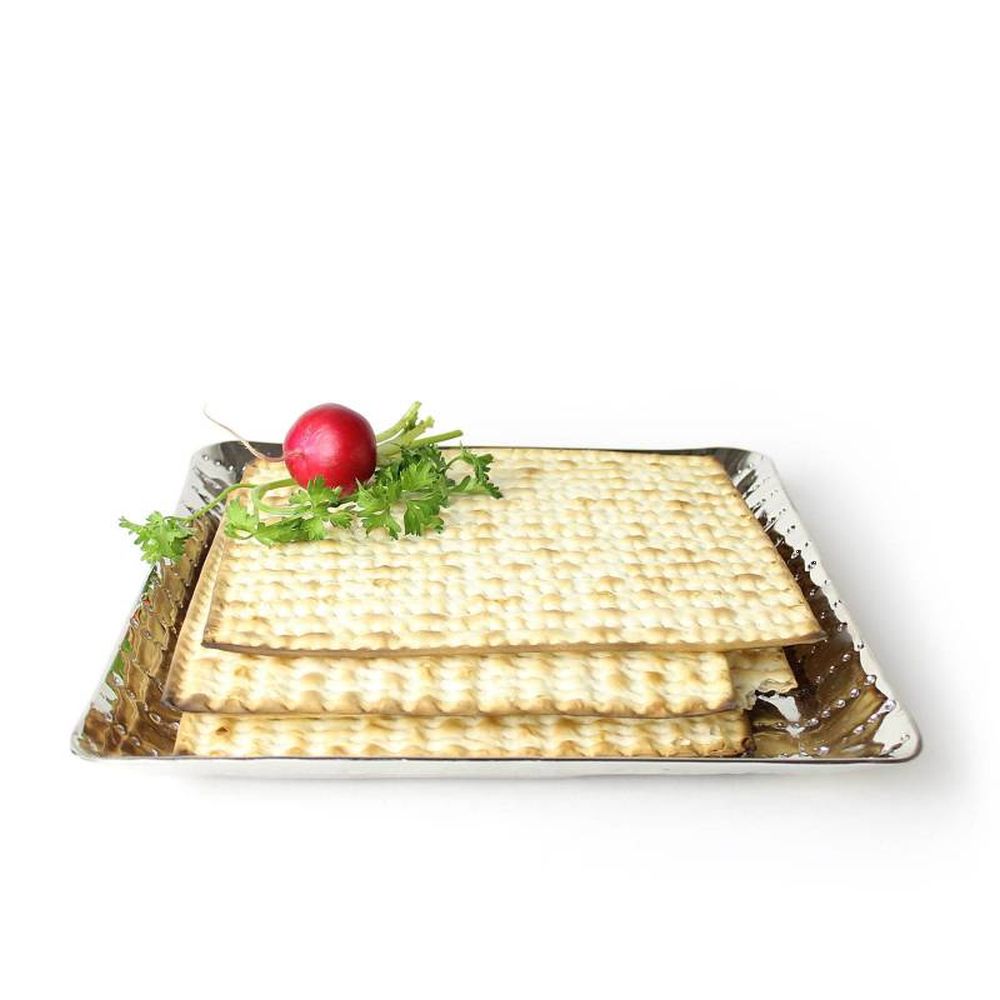 Quest Collection Square Metal Matzah Tray