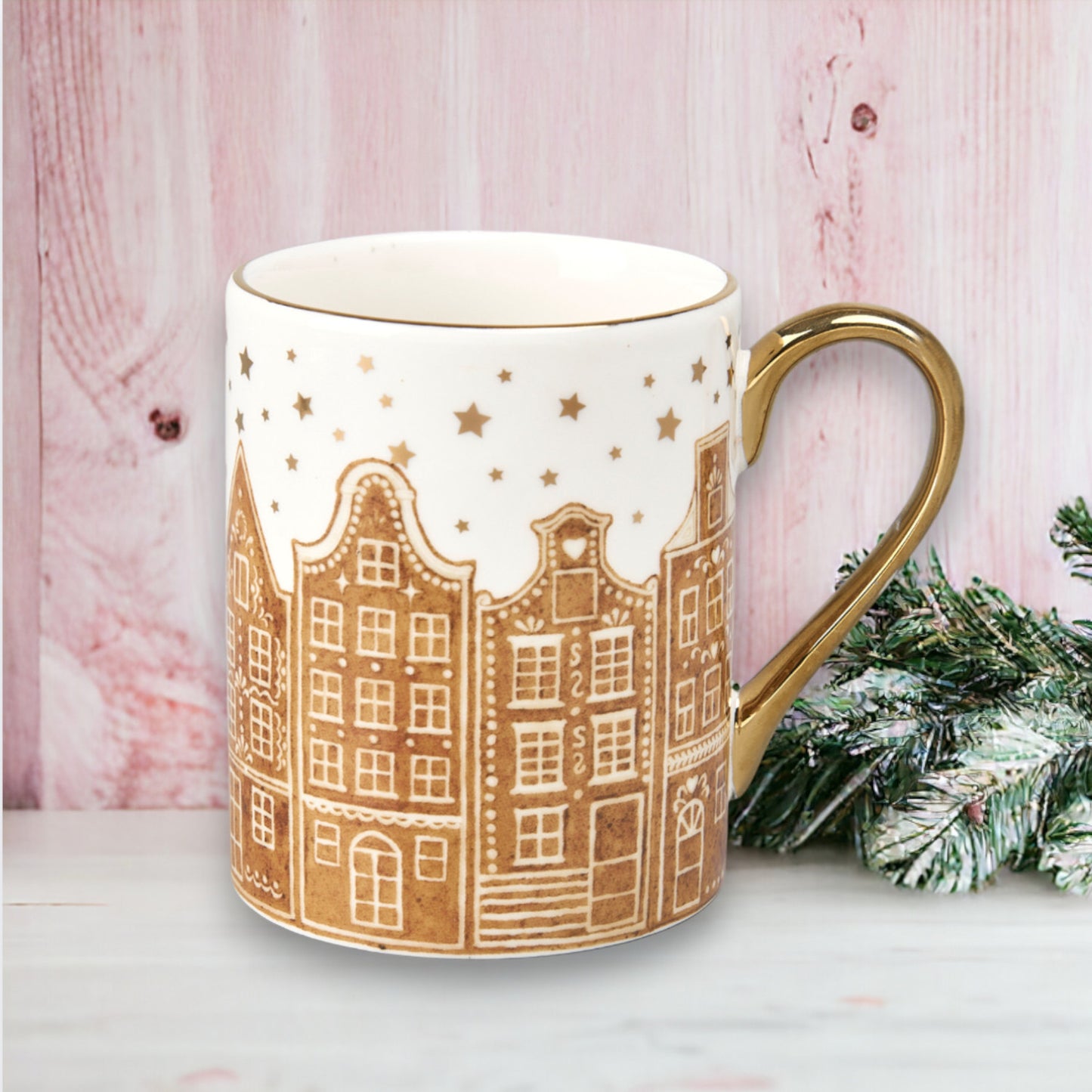 December Diamonds Gingerbread Village Brownstone Mug