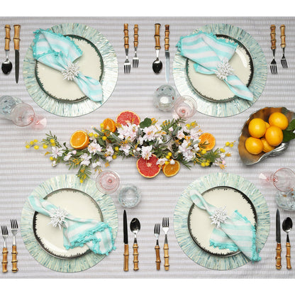 Kim Seybert Tablecloth: Seersucker 58X110, White