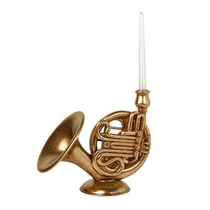 December Diamonds Winter Melody French Horn Candle Holder