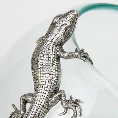 Quest Collection Glass Ice Bucket with Lizard Accent