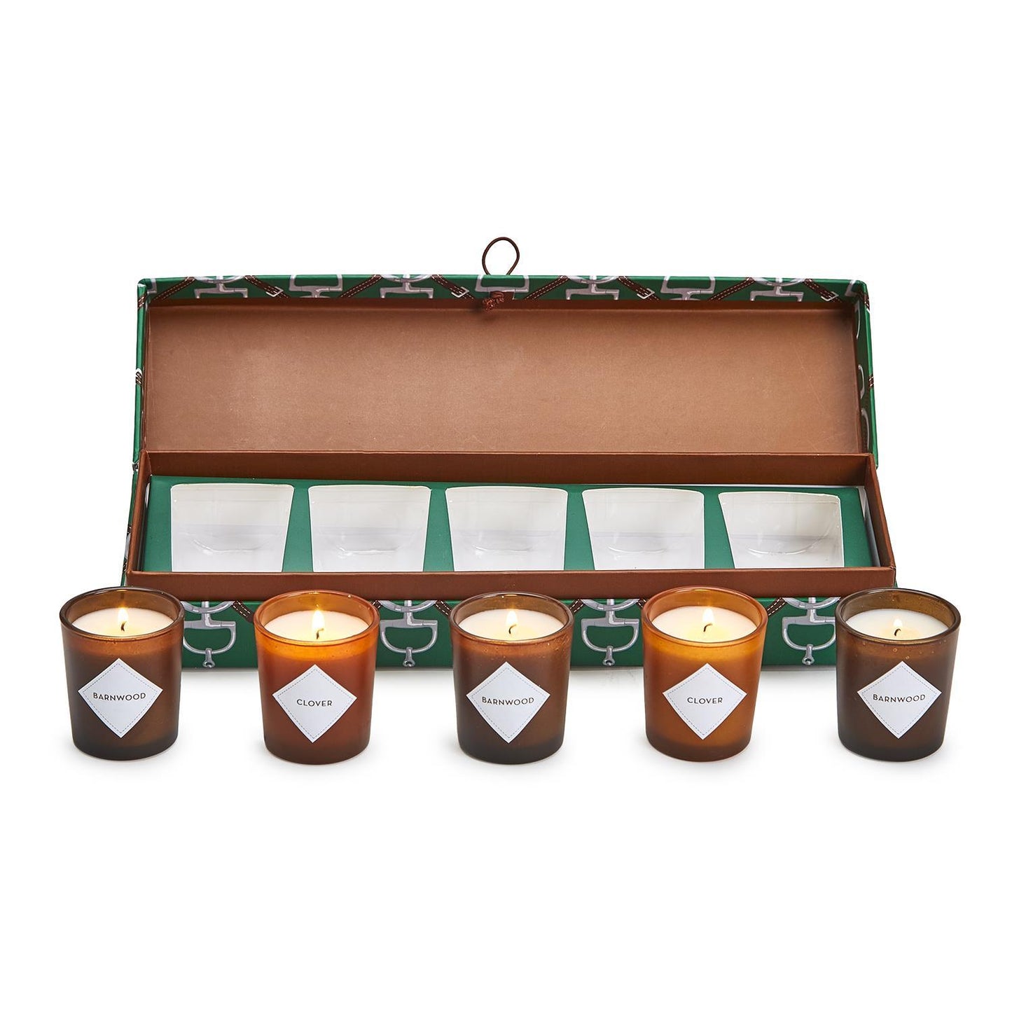 Two's Company Equus Set Of 5 Votive Candles In Gift Box Includes 2 Scents