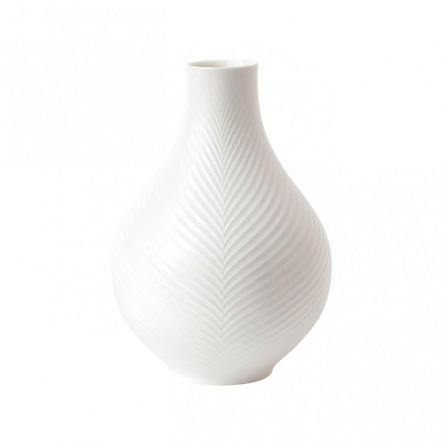 Wedgwood White Folia Bulb Vase 9"