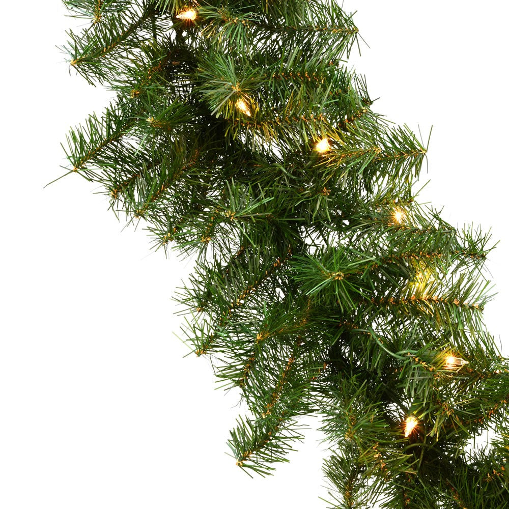 Vickerman 9' Canadian Pine Christmas Garland, Clear Incandescent Mini Lights