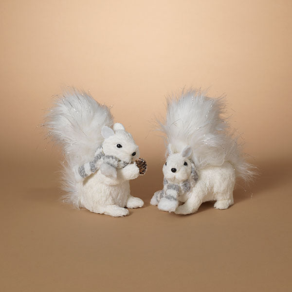 Gerson 8.75"L Squirrel Figurine With Scarf, 2 Assorted