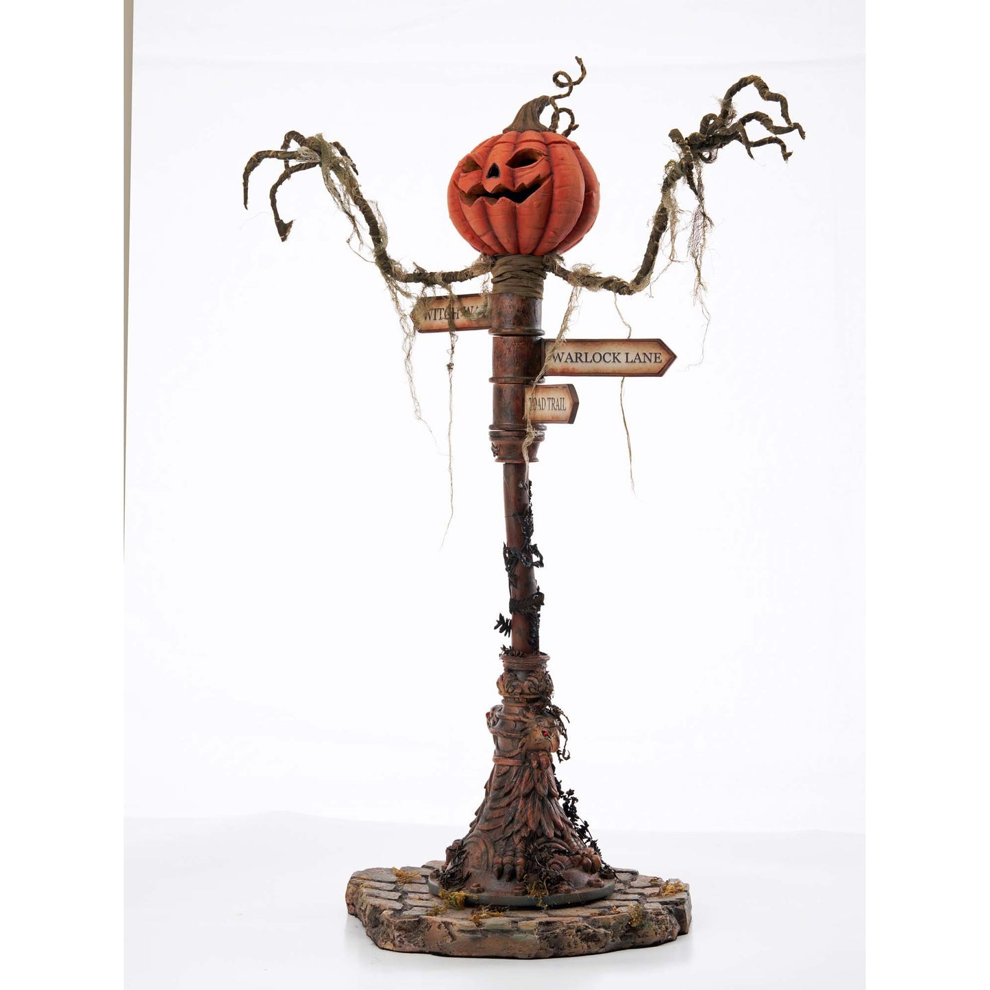 Katherine's Collection 2021 Which Way to Witchville Pumpkin Street Sign Decor Brown