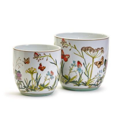 Two's Company Butterfly Garden Set of 2 Cachepots / Planters