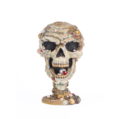 Katherine's Collection 2024 Treacherous Treasure Tall Skull Tabletop, 11-Inch