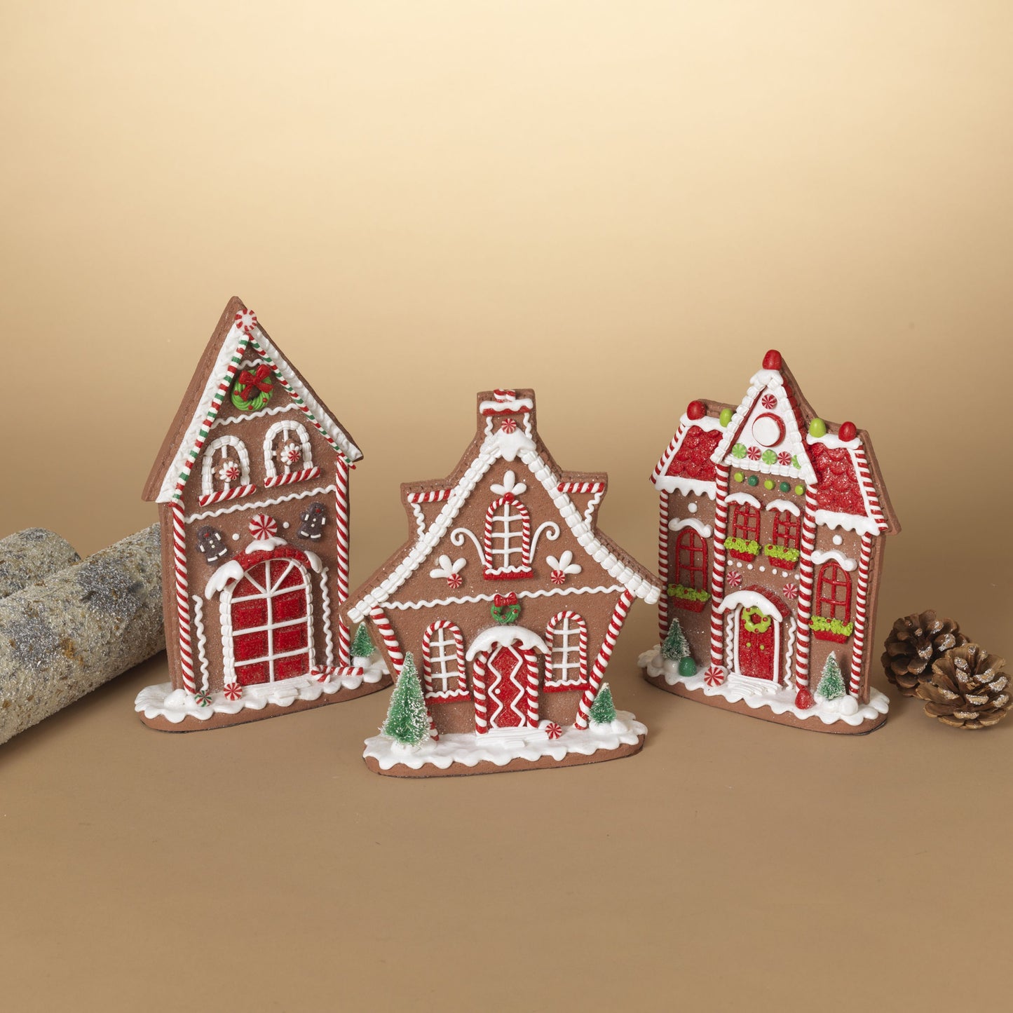Gerson Company 10.5"H Holiday Gingerbread House, 3 Asst