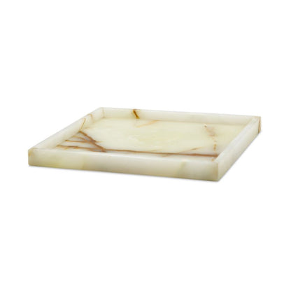 Marble Crafter Ambrosia Collection Light Green Onyx Square Tray