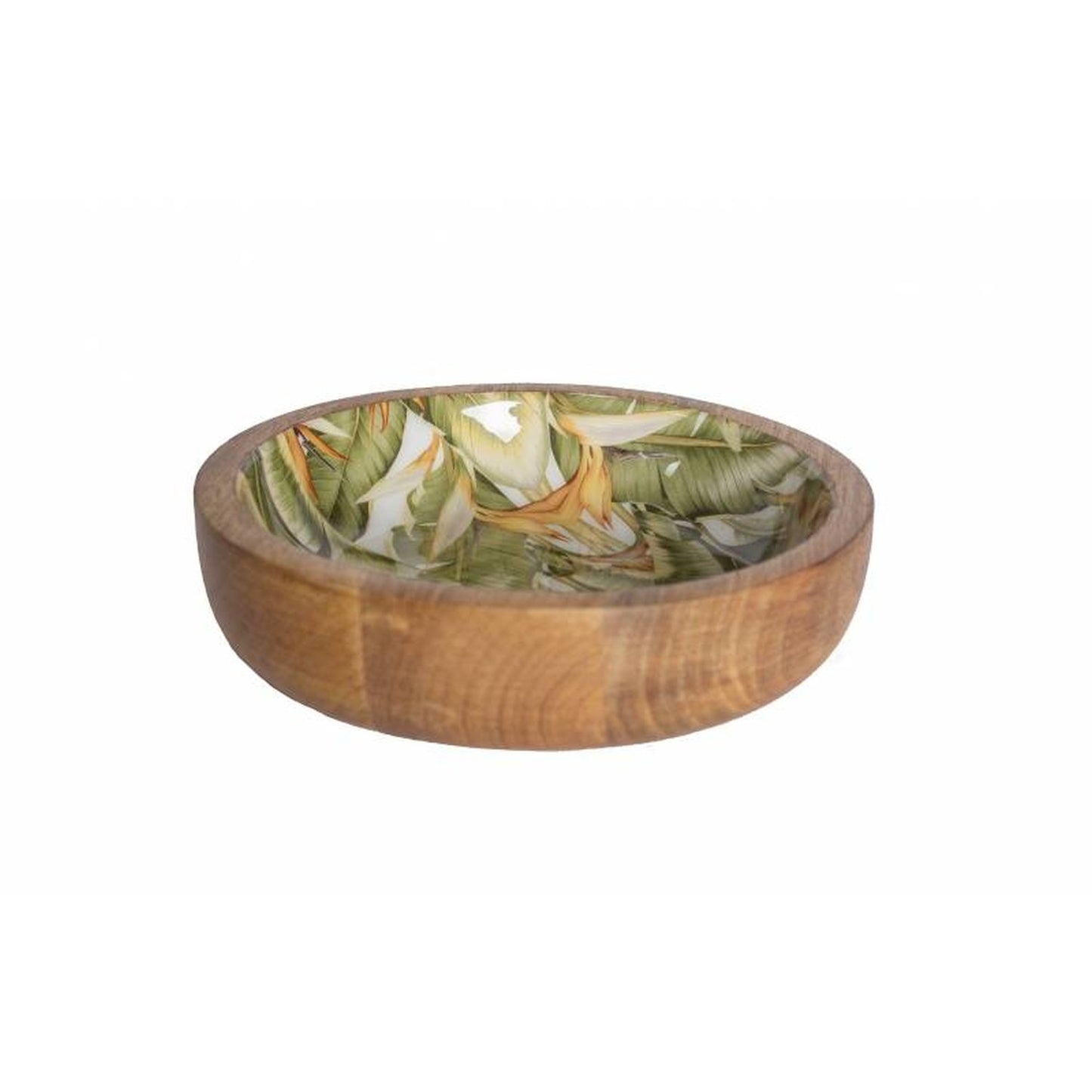 Quest Collection Tropical Wooden Flower Condiment Bowl Small
