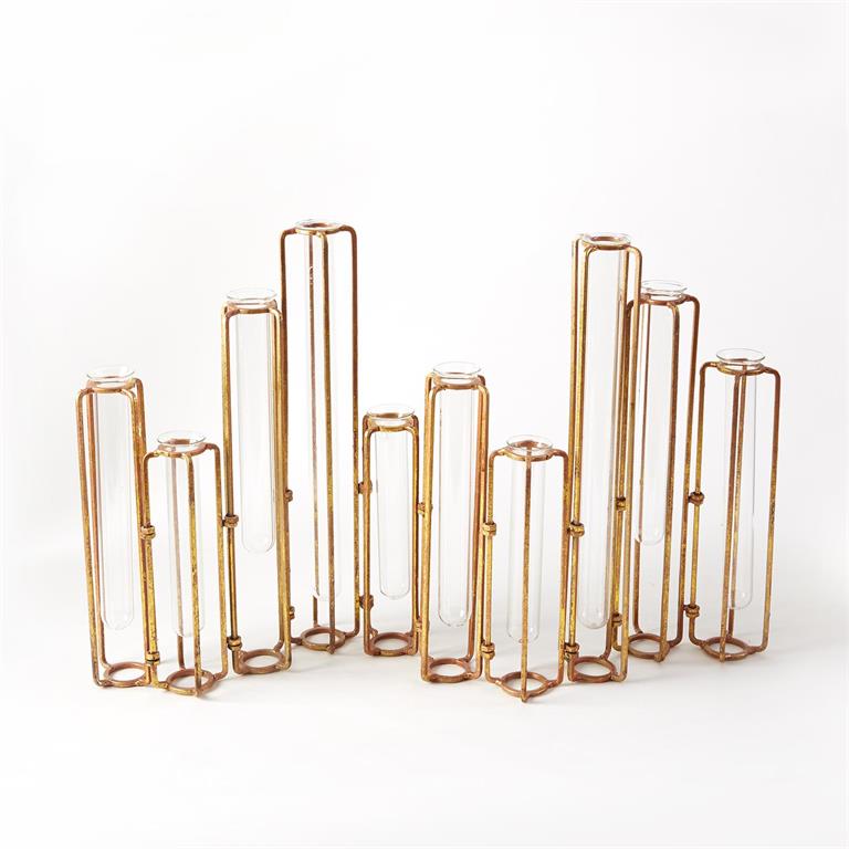 Two's Company Set of 10 Hinged Flower Vases
