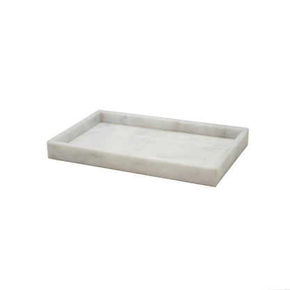 Marble Crafter Myrtus Collection Pearl White Marble Amenity Tray