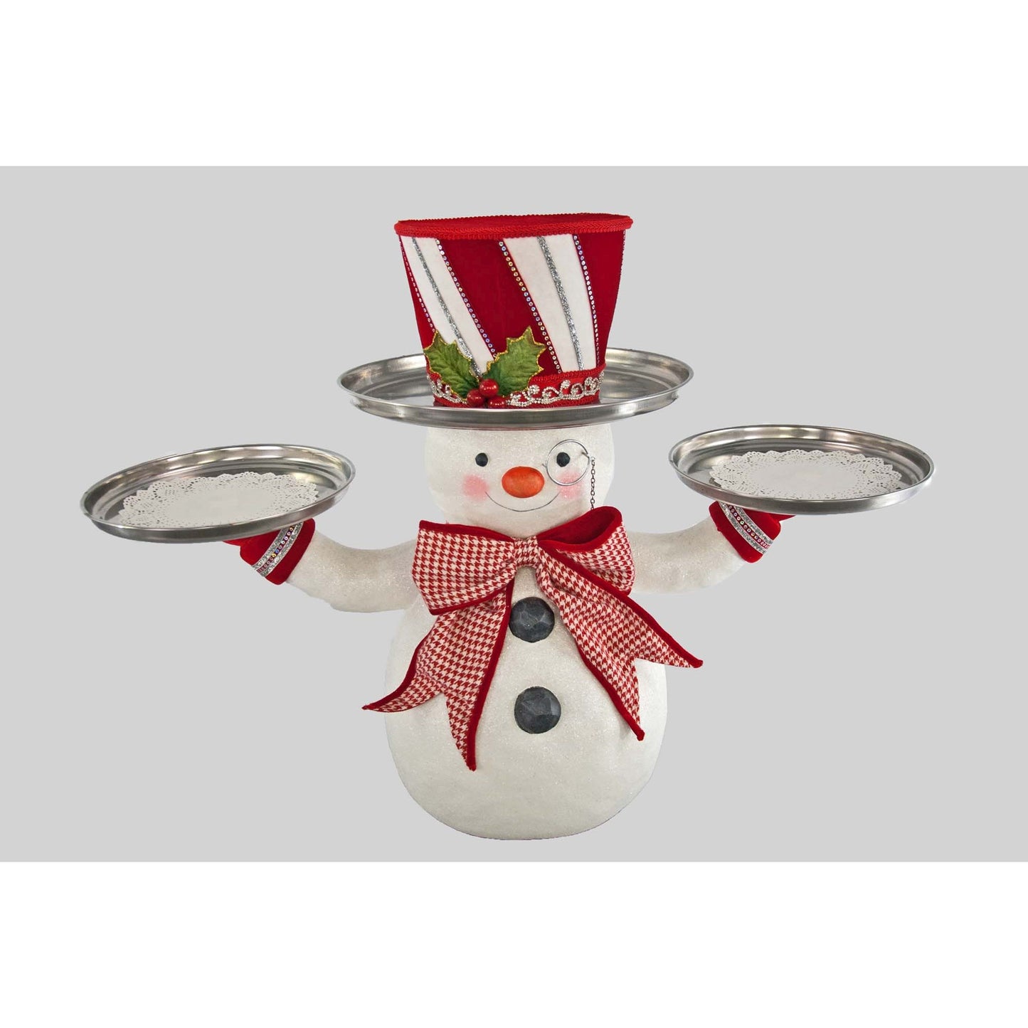 Katherine's Collection Santa Claus is Coming to Town Snowman Treats Holder White Resin