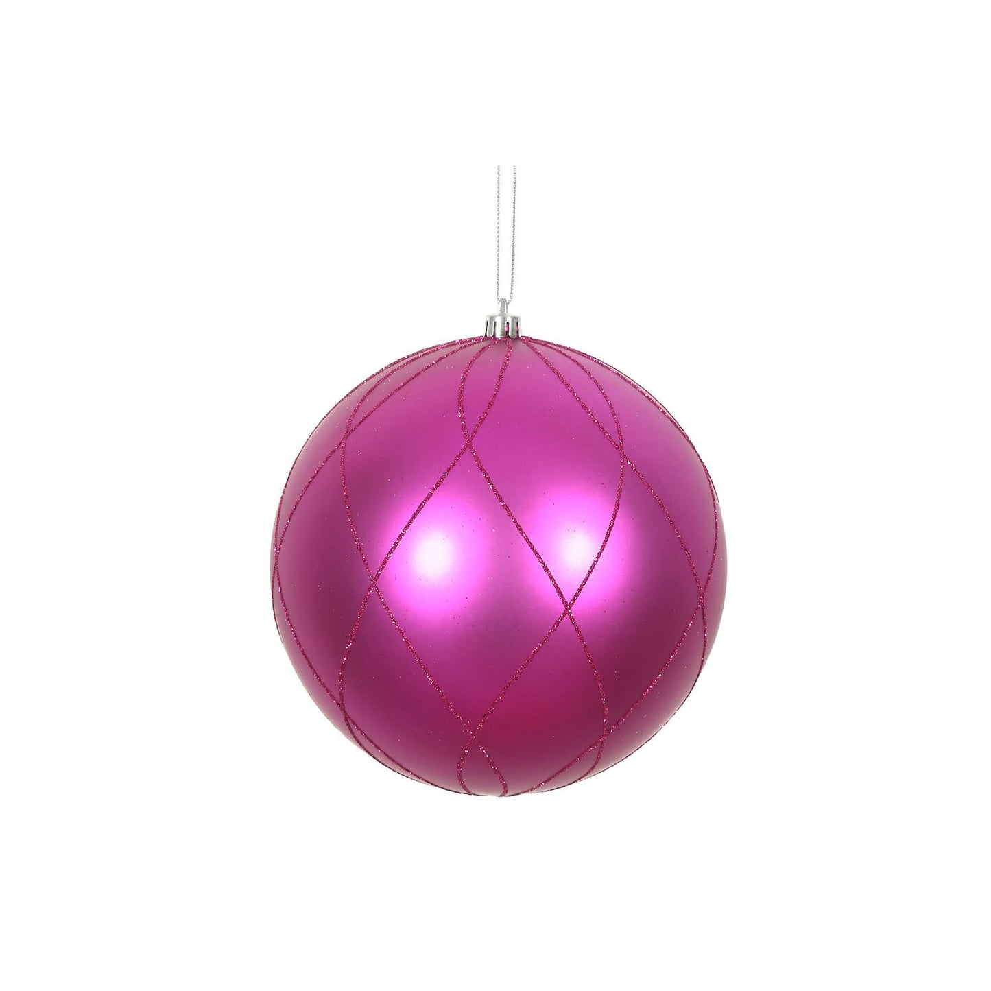 Vickerman 6" Matte And Glitter Swirl Ball Ornament, 3 Per Box
