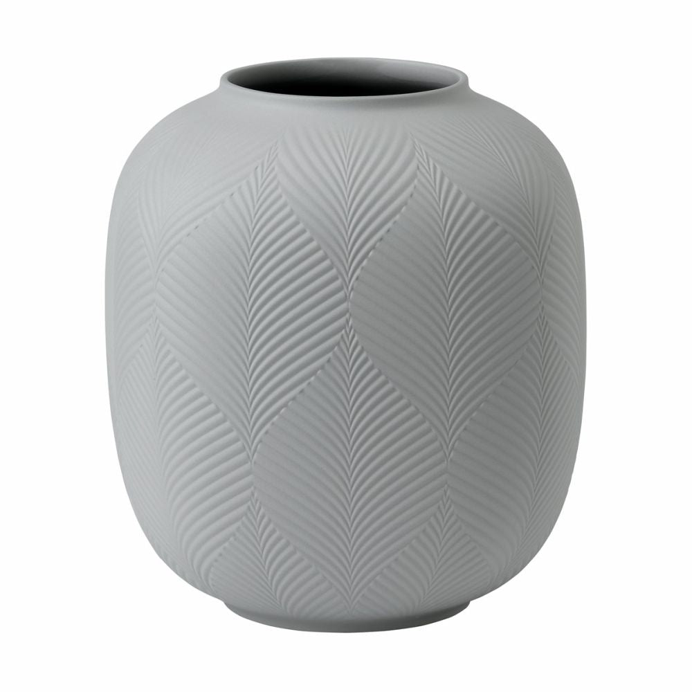 Wedgwood Jasper Folia Rounded Vase Dove Grey 8.3"