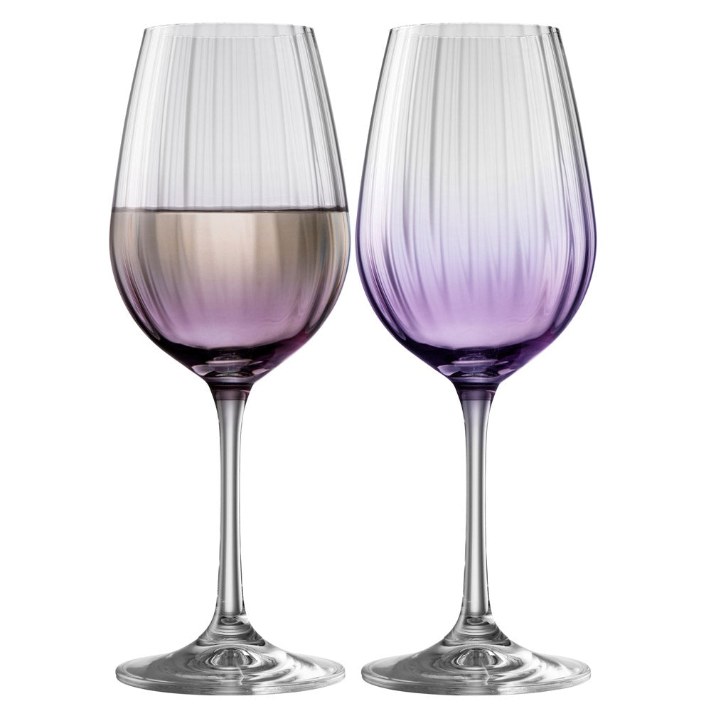 Galway Erne Wine Glass, Set of 2 in Amethyst, Glass