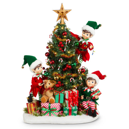Raz Imports 2023 Classic Carols 23.5" Lighted Tree With Elves