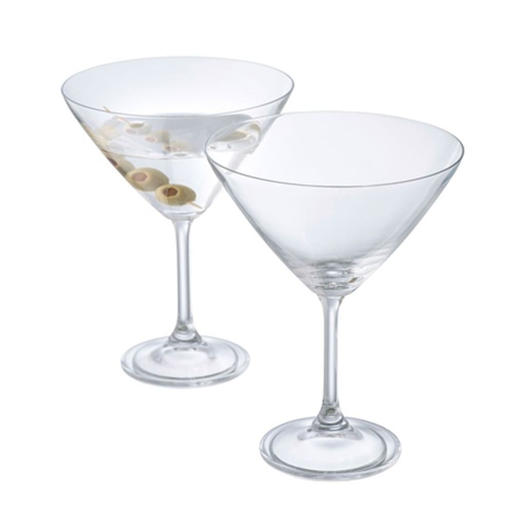 Galway Elegance Martini/Cocktail Glass Pair, Clear, Glass
