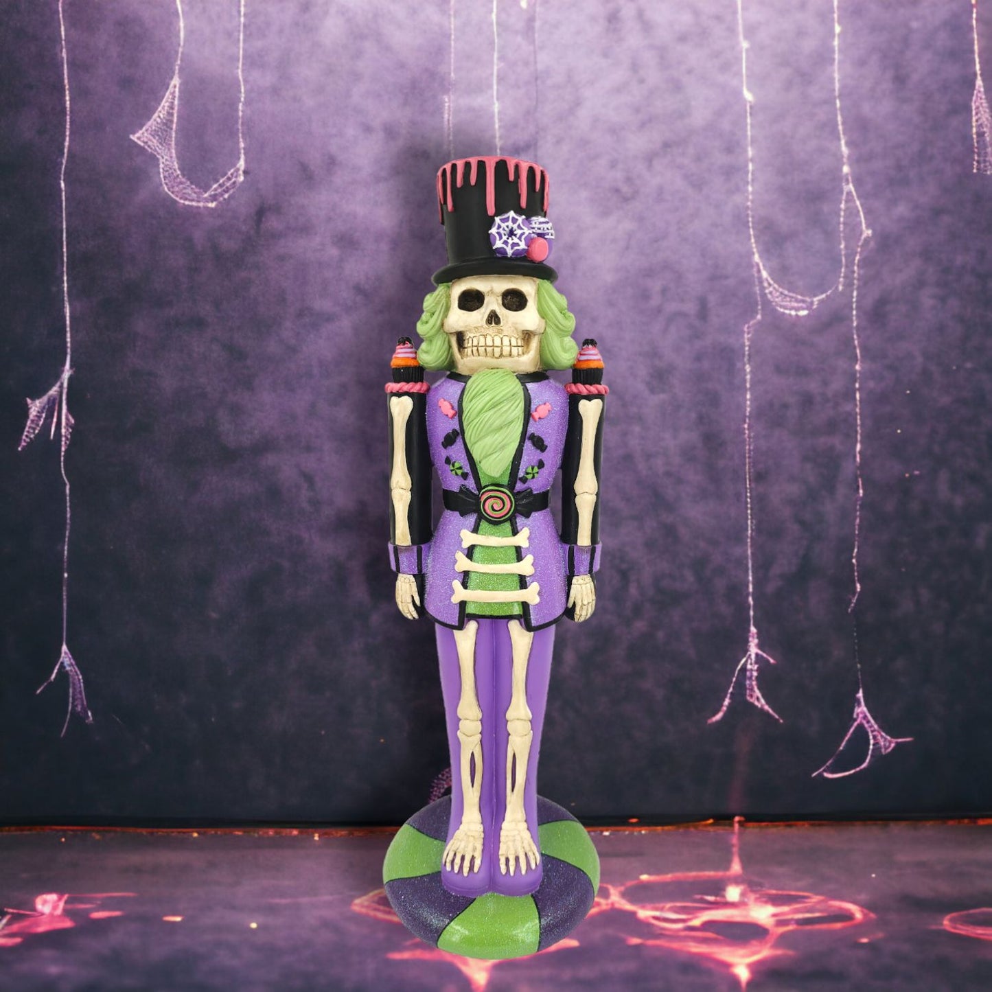 December Diamonds Halloween Carnival 16-Inch Skeleton Nutcracker, Multicolor