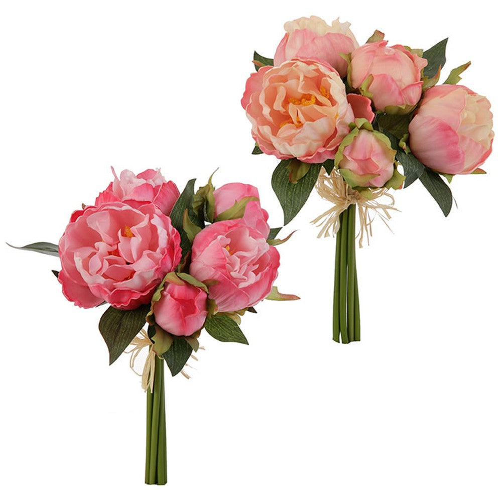 Raz Imports Home Sweet Home 10.5" Real Touch Peony Bundle, Assortment of 2