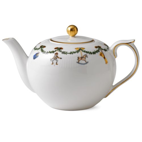 Royal Copenhagen Star Fluted Tea Pot, MultiColor, Porcelain