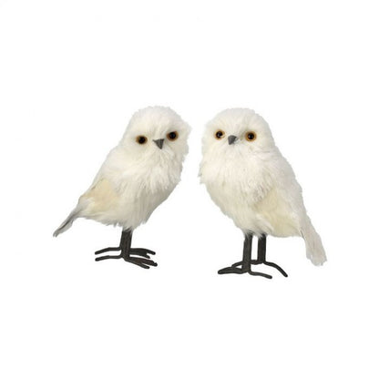 Regency International Feather White Owl Set Of 2, Assortment