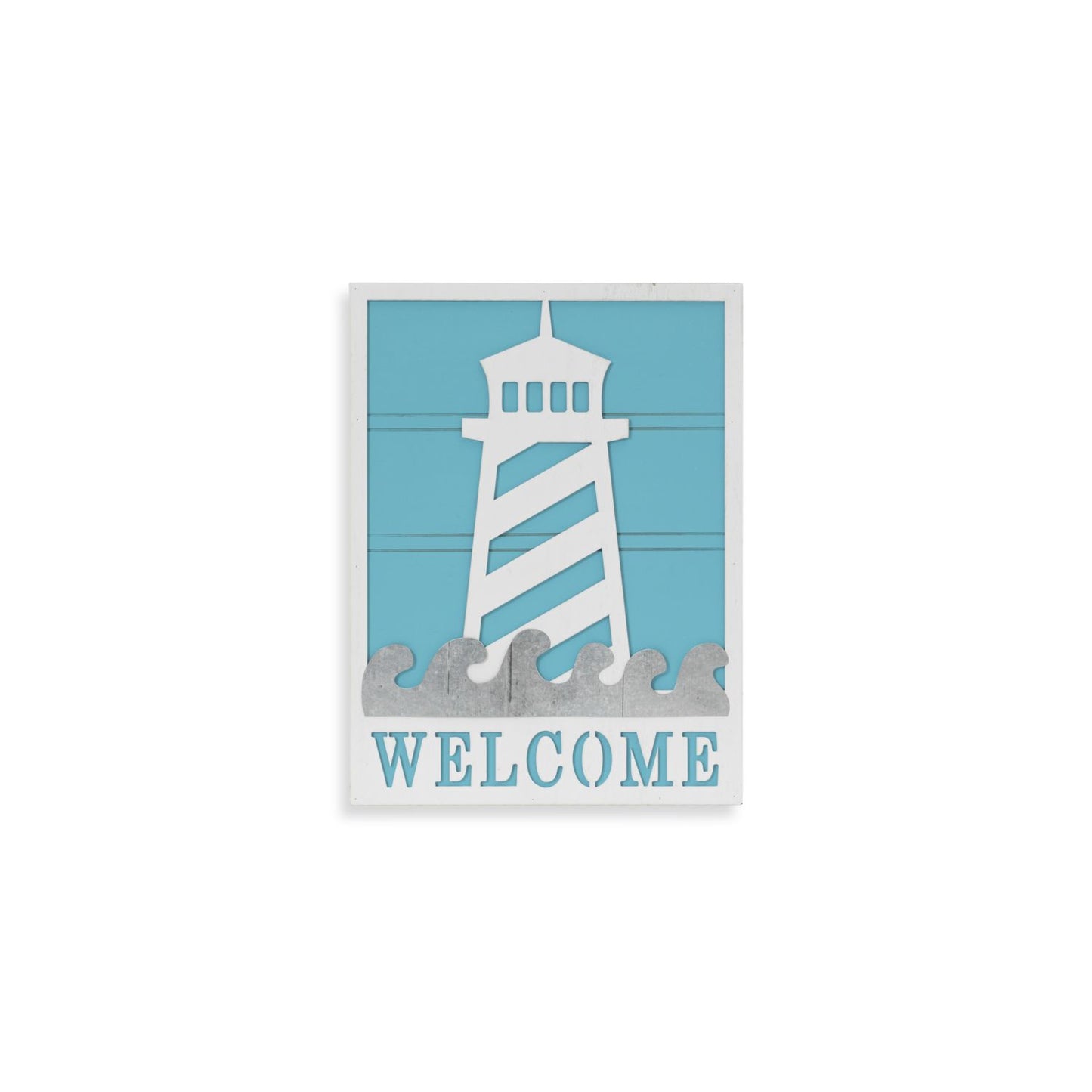 Gerson Company 15.75"H Wood "Welcome" Lighthouse Design Wall Sign