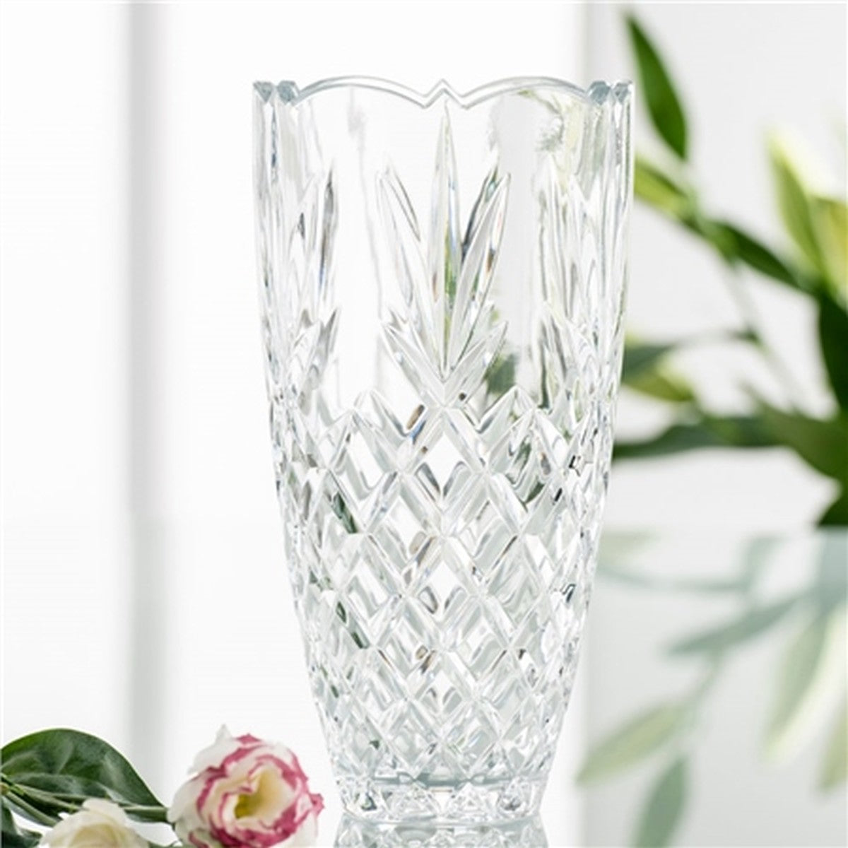 Galway Renmore 10" Vase, Clear, Crystal