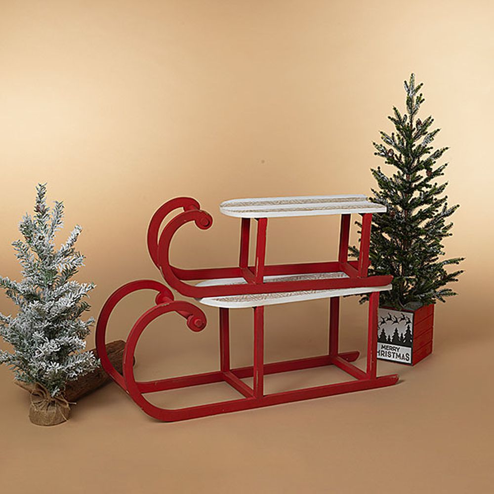 Gerson Company Set of 2 Wood Holiday Sleighs