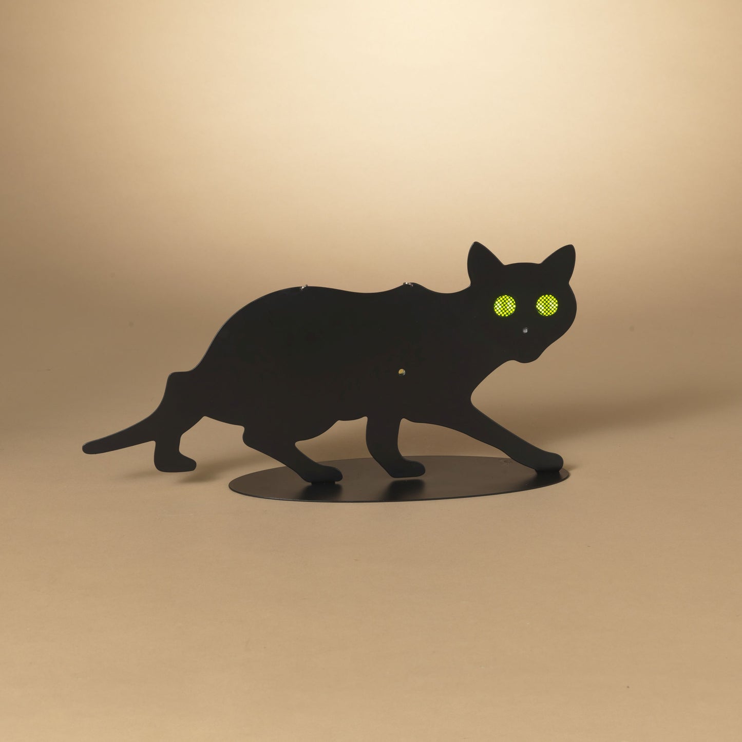 Gerson Company 16.9"L B/O Metal Halloween Cat W/ Light Up Moving Eyes & Sound