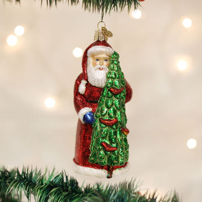 Old World Christmas Santa With Calling Birds Ornament