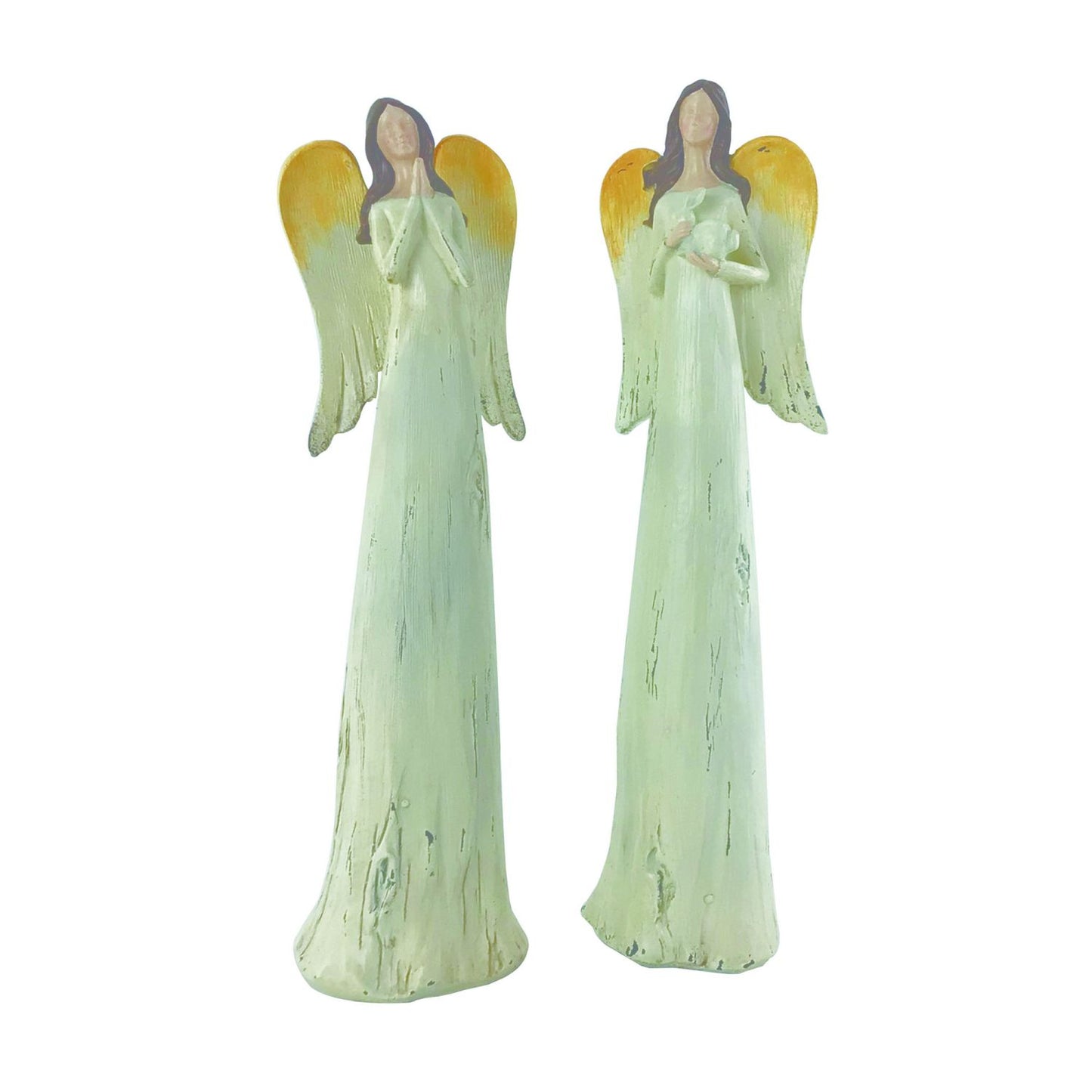 Transpac Resin Tall Praying Angel Figurine, Set Of 2, Assortment