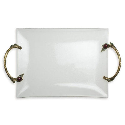 Quest Collection Pomegranate Glass Tray