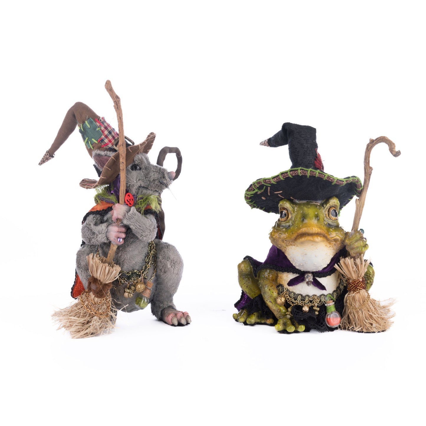 Broomstick Acres 2024 Rat And Frog Witches Assortment Of 2, 11-Inch Table Top