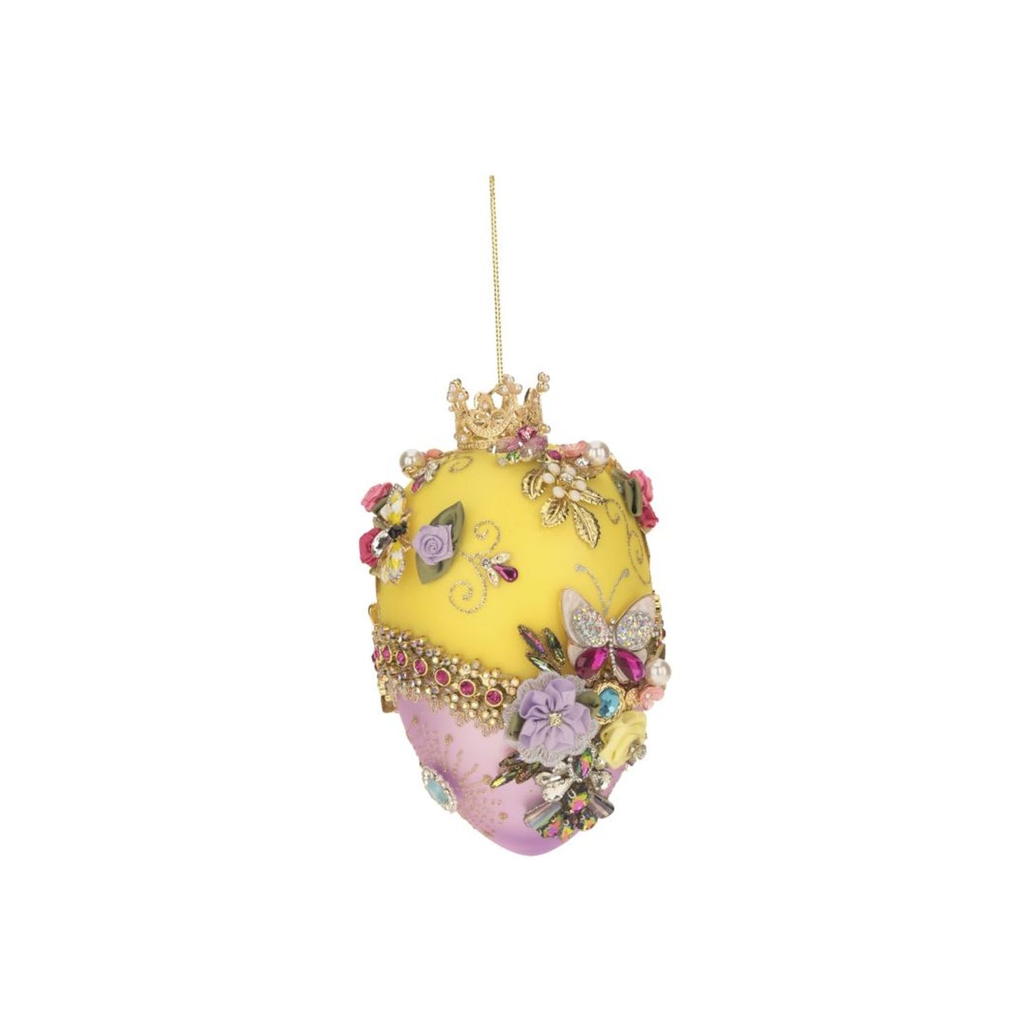 Mark Roberts Spring 2024 Faberge Jewel Easter Egg, Yellow - 7 Inches