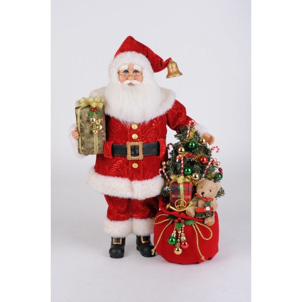 Karen Didion Lighted Santa Bearing Gifts Figurine
