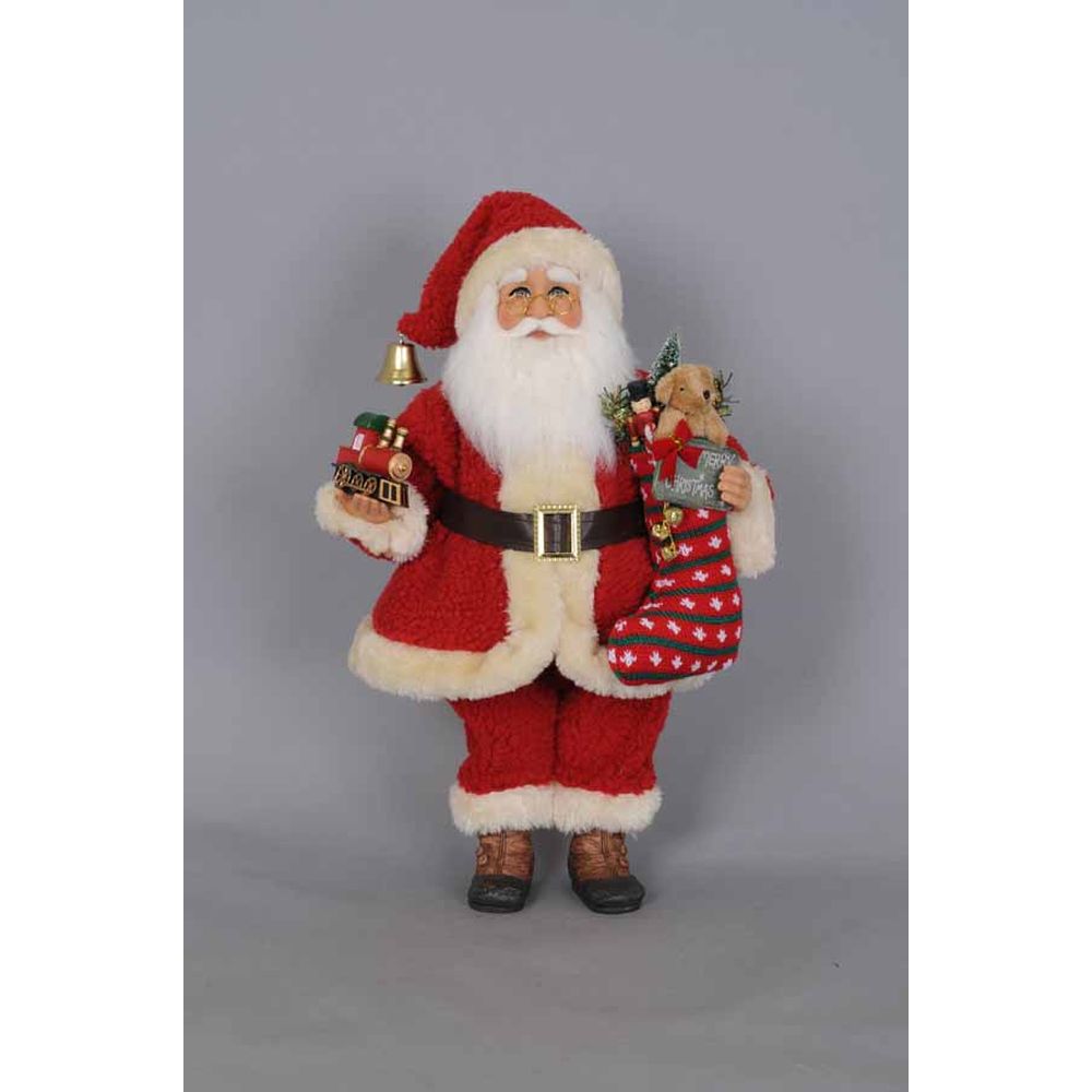Karen Didion Originals Train Santa Figurine, 17 Inches