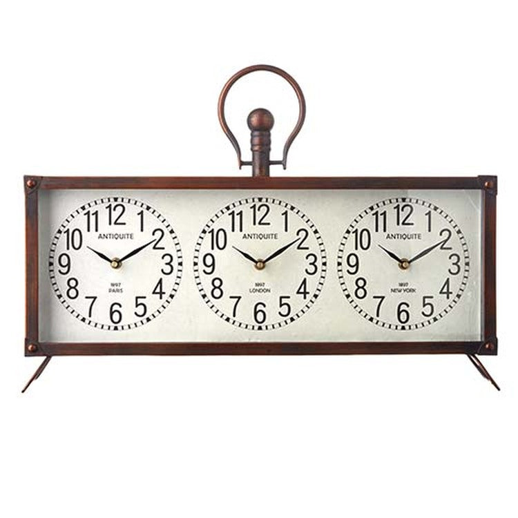Raz Imports Back At The Ranch 22" Triple Time Zone Clock