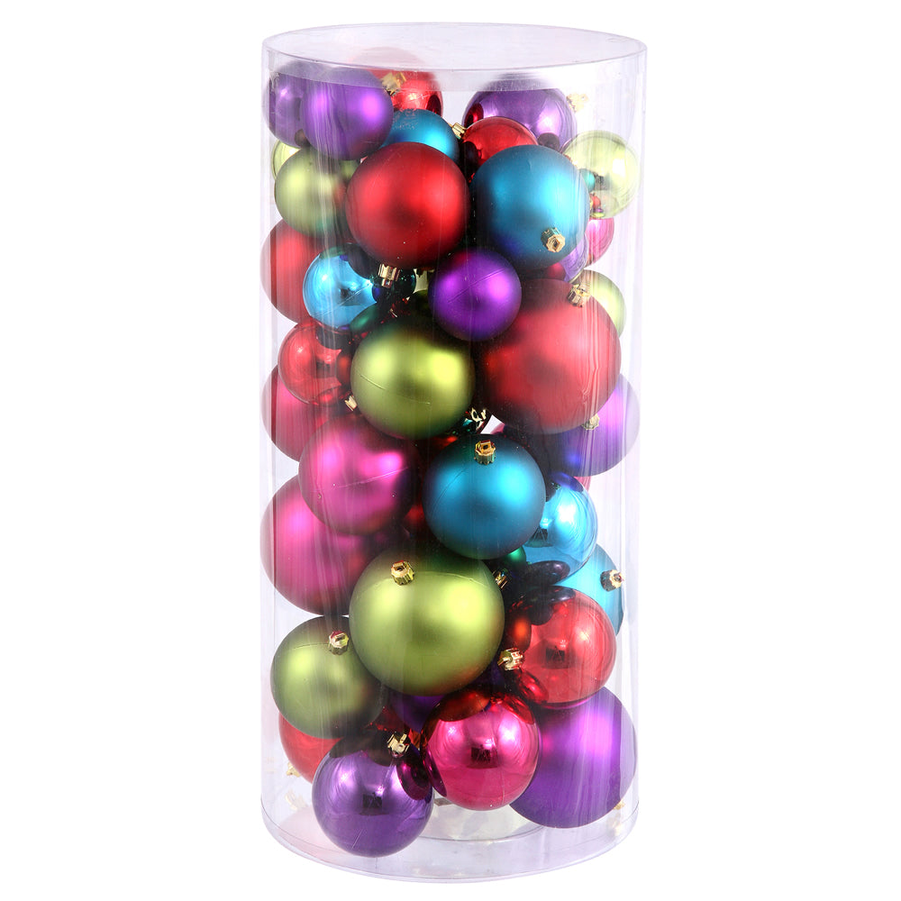 Vickerman 1.5"-2" Multi-Colored Shiny and Matte Ball Ornament, 50 per Box