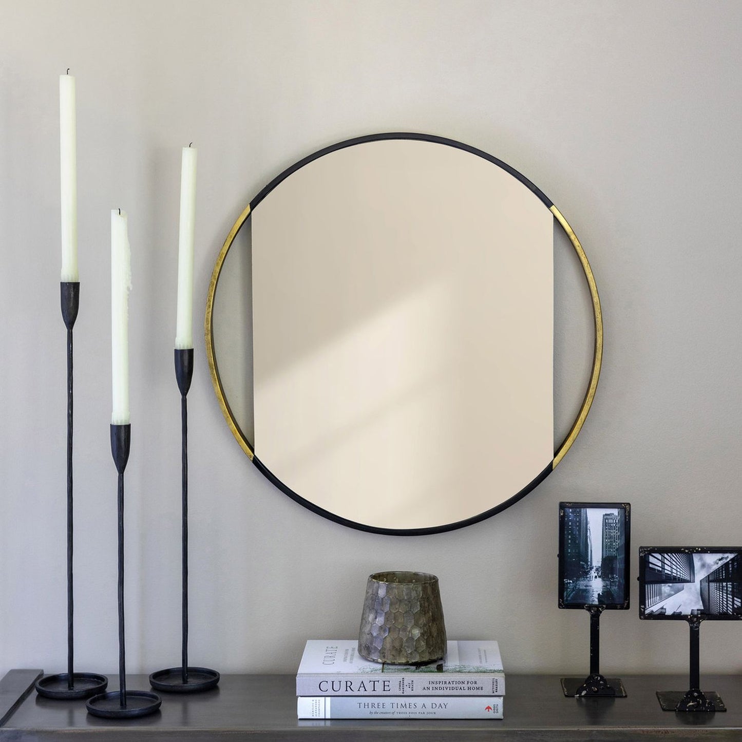 Park Hill Collection Urban Living Clark Round Geo Mirror, Small