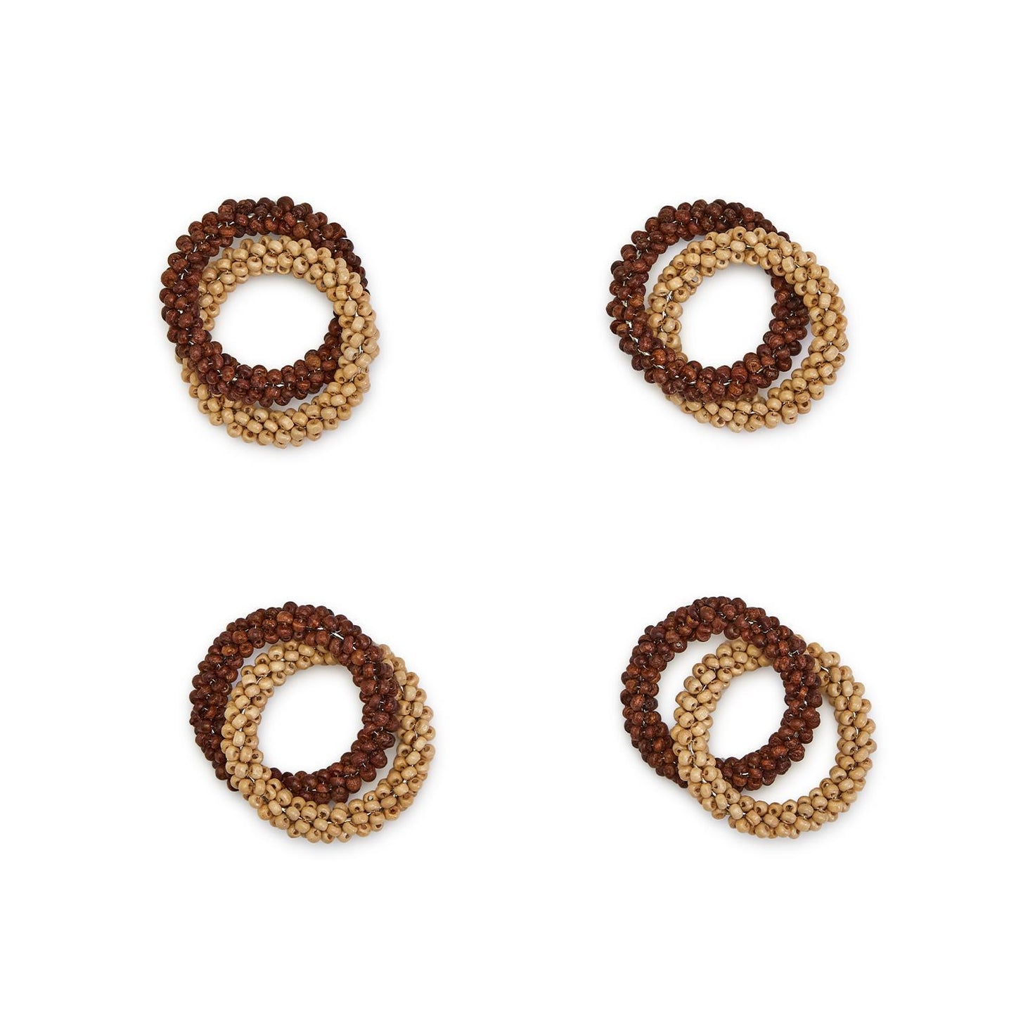 Two's Company Set of 4 Bead Napkin Rings