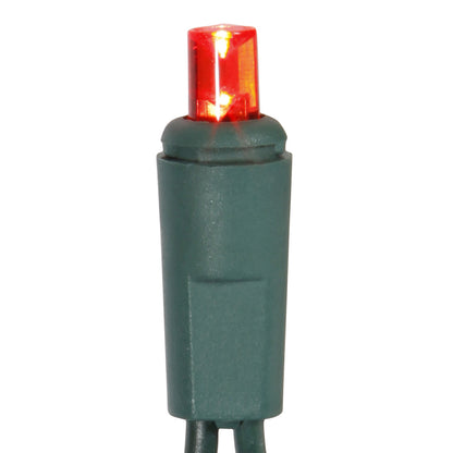 Vickerman 50 Red Twinkle Wide Angle LED Light on Green Wire, 25' Light Strand