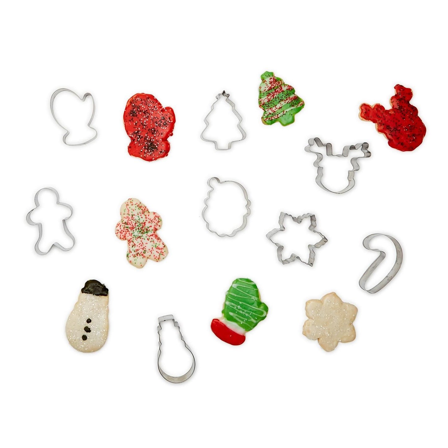 Two's Holiday Baking Set Of 8 Cookie Cutters With Recipes In Storage Gift Box
