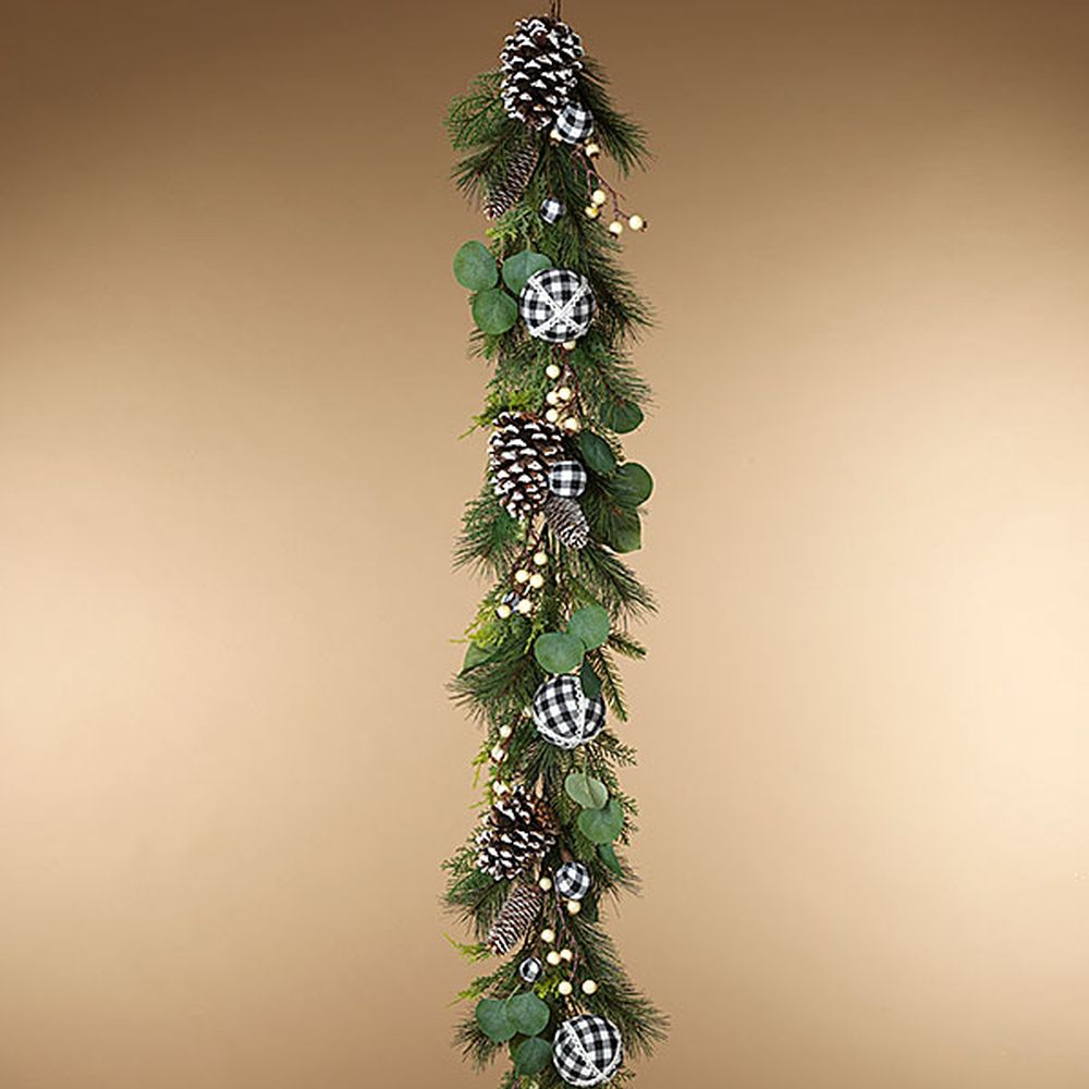 Gerson Company 5' Garland with Ornaments, Pinecone & Berry Accents
