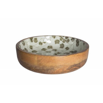 Quest Collection Wood Bowl with Flower Decal Large