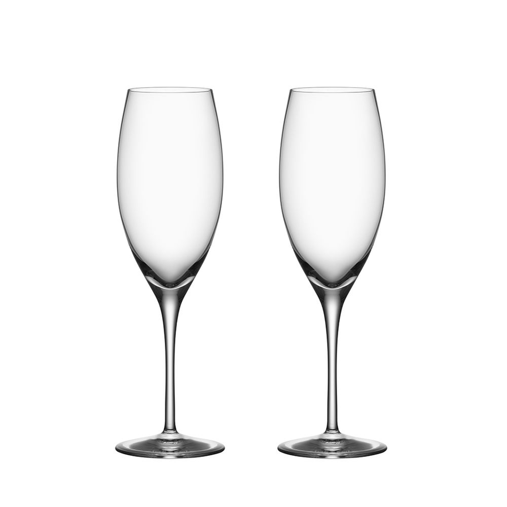 Orrefors Premier Champagne Stemware, Pack of 2, Glass, Clear