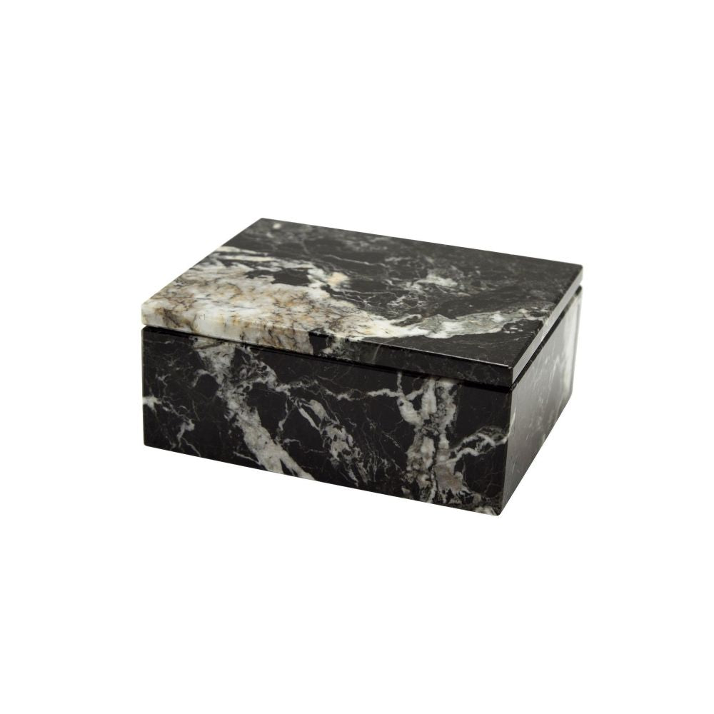 Marble Crafter Asteria Collection 5" Black Zebra Rectangular Box