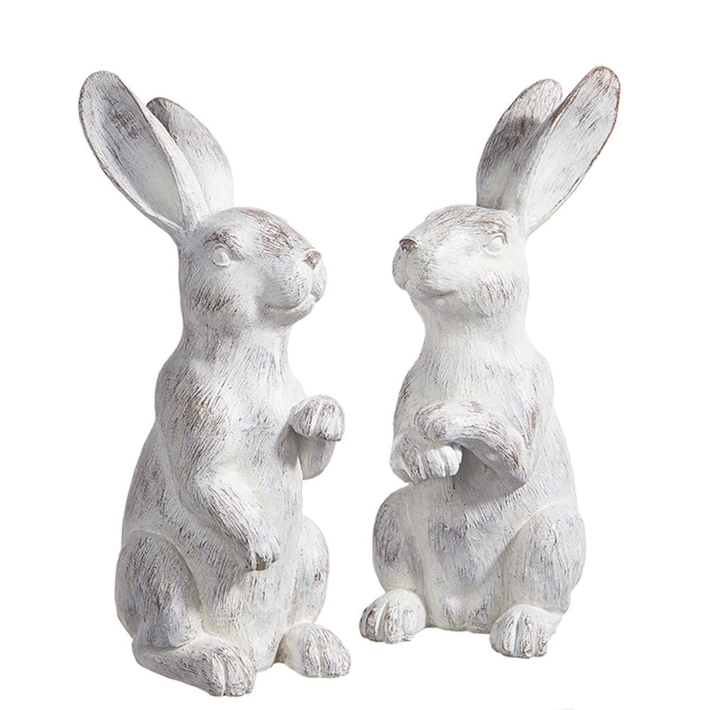 Raz Imports 2023 Home To Roost 12.25" Whitewash Rabbit, Asst of 2