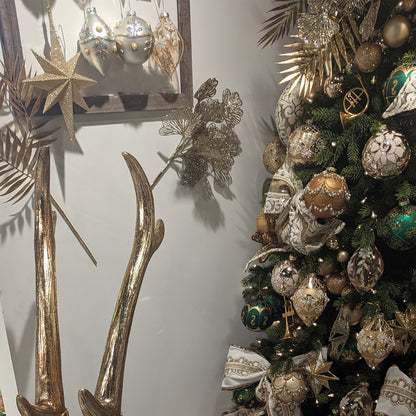 December Diamonds Winter Melody Set Of 2 Assortment Silver/Gold Finial Ornaments